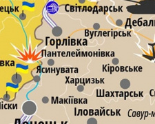 Опубликована карта новогодних обстрелов в зоне АТО