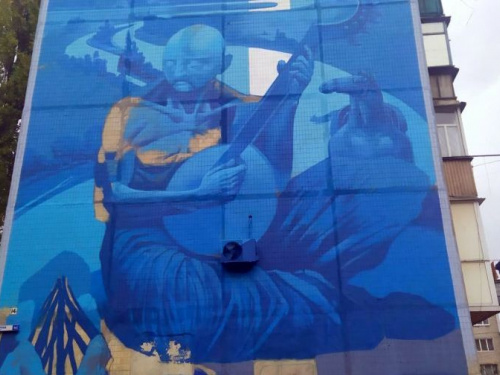 На одной из центральных улиц Авдеевки появится мурал-оберег «Казак Мамай»