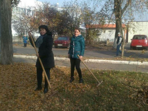 Авдеевку очищали от осенней листвы (ФОТО)
