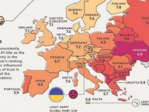 Украинцы оказались самые несчастливые в Европе