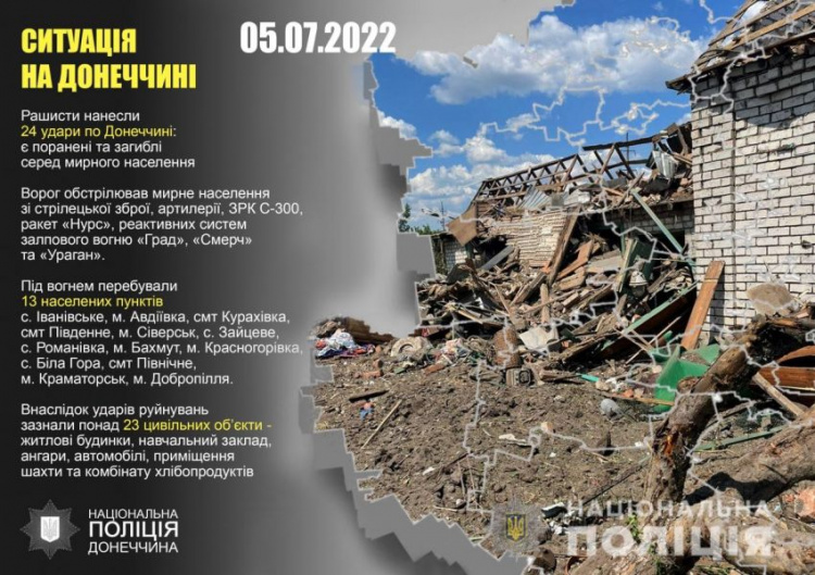 Оперативне зведення поліції Донеччини на 5 липня