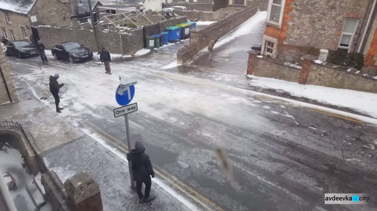 В Британии из-за непогоды целый город превратился в огромный каток (ФОТО+ВИДЕО)