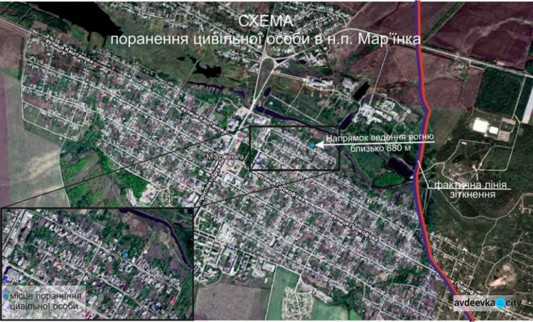 Мирный житель прифронтовой Марьинки "поймал" пулю на собственном огороде