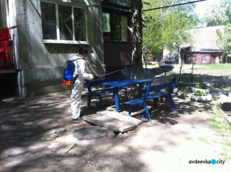 Коммунальщики продолжают санобработку авдеевских многоэтажек:фотофакт