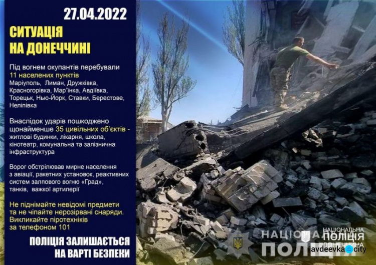 Оперативне зведення поліції Донеччини на 27 квітня